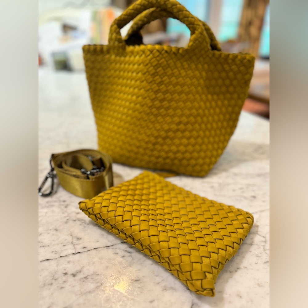 Naghedi St Barths small tote chartreuse